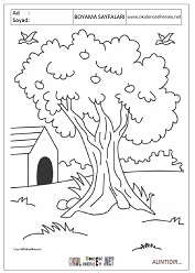 Ağaç boyama sayfaları 